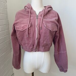 Avec Les Filles Dusty Pink Corduroy Cropped Jacket